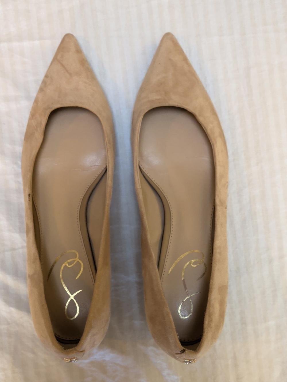 Sam Edelman Nude Suede Pointed Toe Pumps